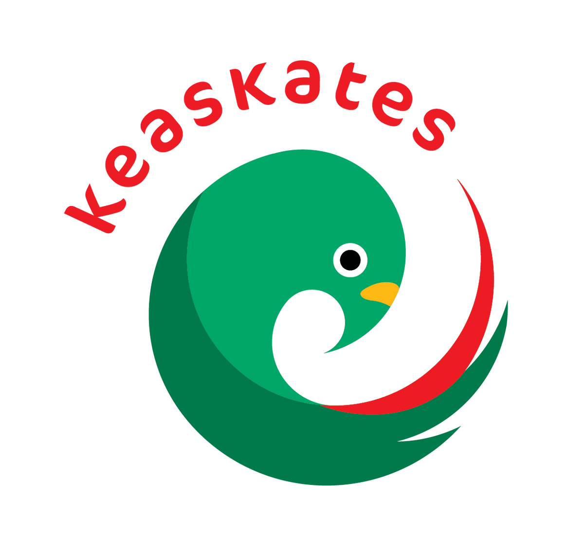 Keaskates' colorful New Zealand Kea logo