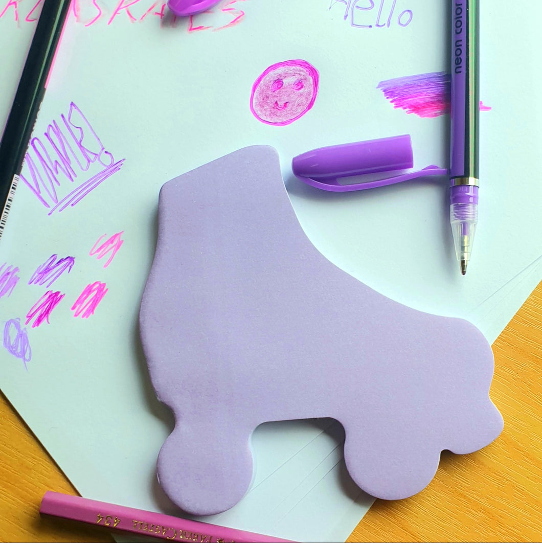 Roller Skate Sticky Note Pad - Purple