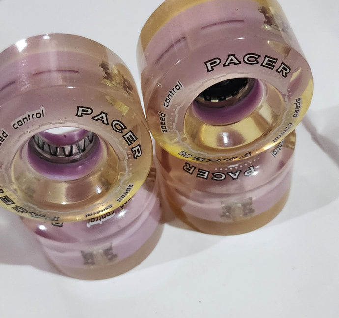 RDS Pacer LED Light up roller skate wheels in lavender / purple.
