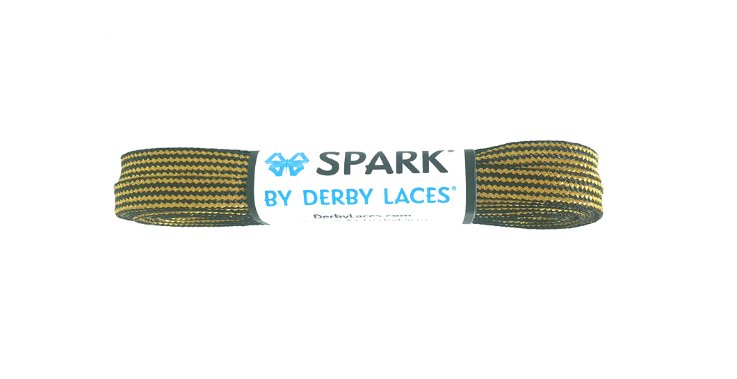 Derby Laces SPARK Gold and Black Stripe