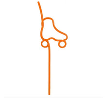 Load image into Gallery viewer, Roller Skate Crazy Straw - Orange
