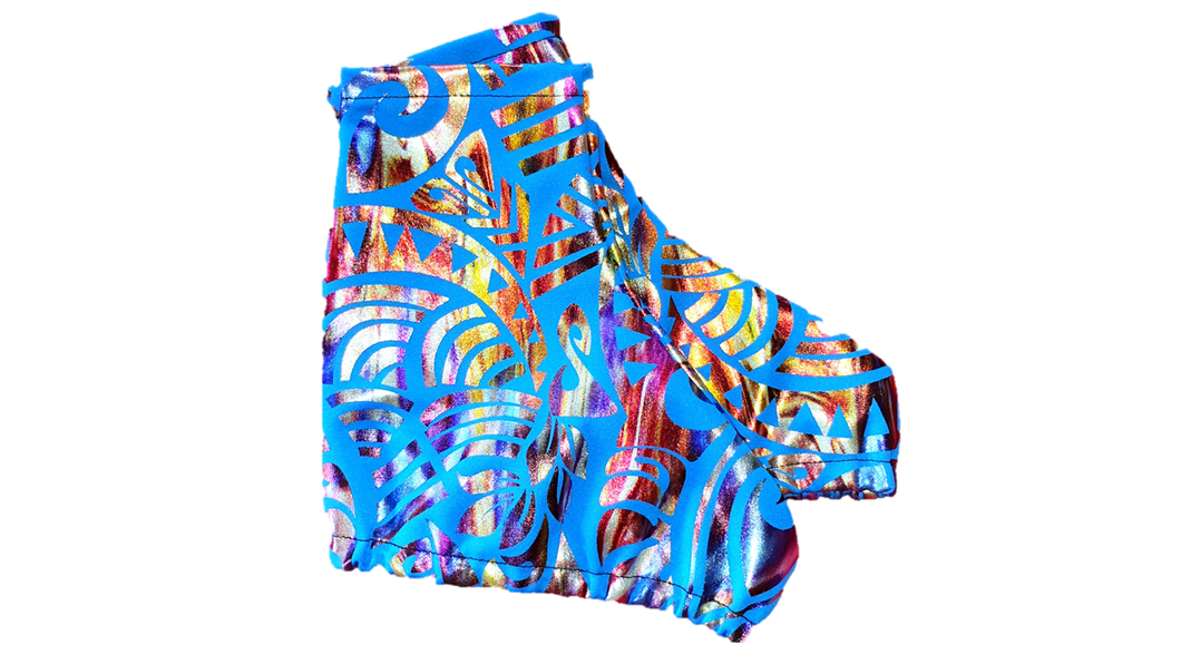 Boot Covers - Blue Metallic Details